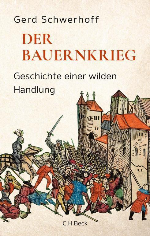 Mittelalterliches Buchcover mit kämpfenden Bauern 