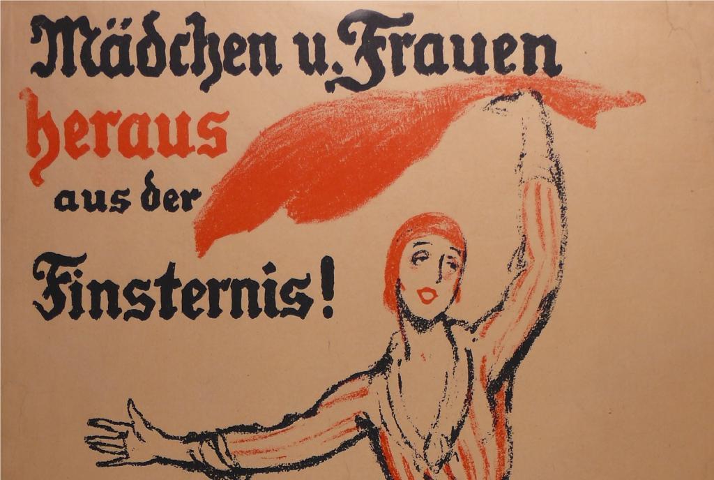 Ausschnitt_aus_Ludwig Kainer (Entwurf), Wahlplakat „Mädchen u. Frauen heraus aus der Finsternis!“ der revolutionären Übergangsregierung, 1919. Inv.-Nr. C47770 © HMF.