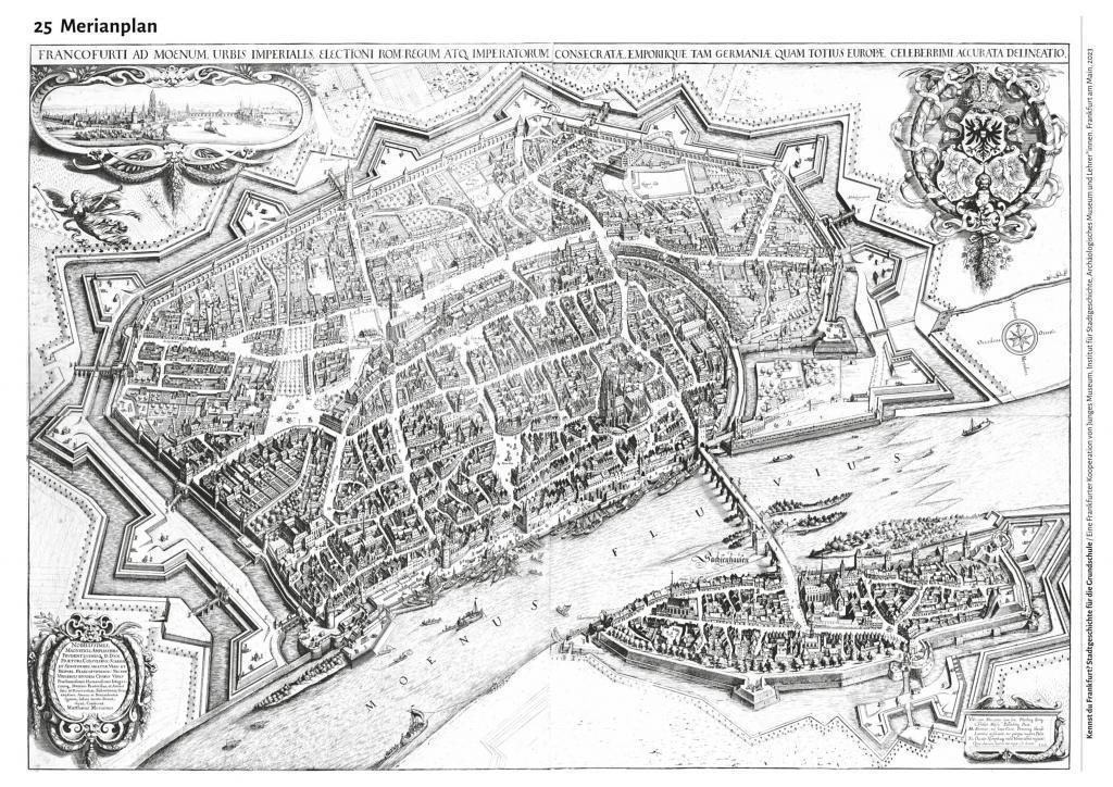 Stadtplan von Matthäus Merian d. Ä., 1770, Foto HMF, Horst Ziegenfusz Stadtplan von Matthäus Merian d. Ä., 1770, Foto HMF, Horst Ziegenfusz
