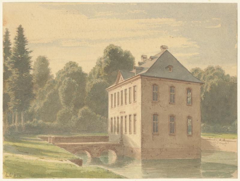 Carl Theodor Reiffenstein, Die Stalburger Oede (heute Zur Stalburg, Glauburgstraße), Juli 1859, Aquarellzeichnung
